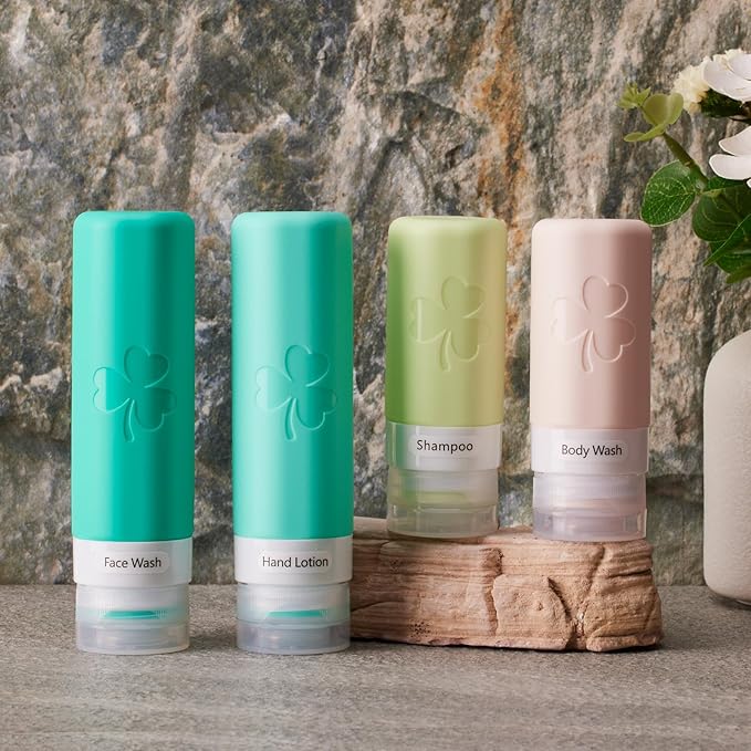 23 Pack Travel Bottles for Toiletries, TSA Approved Travel Shampoo Bottles, Silicone Travel Containers for Toiletries, Leak Proof Refillable Travel Essentials for Liquids Shampoo and Conditioner