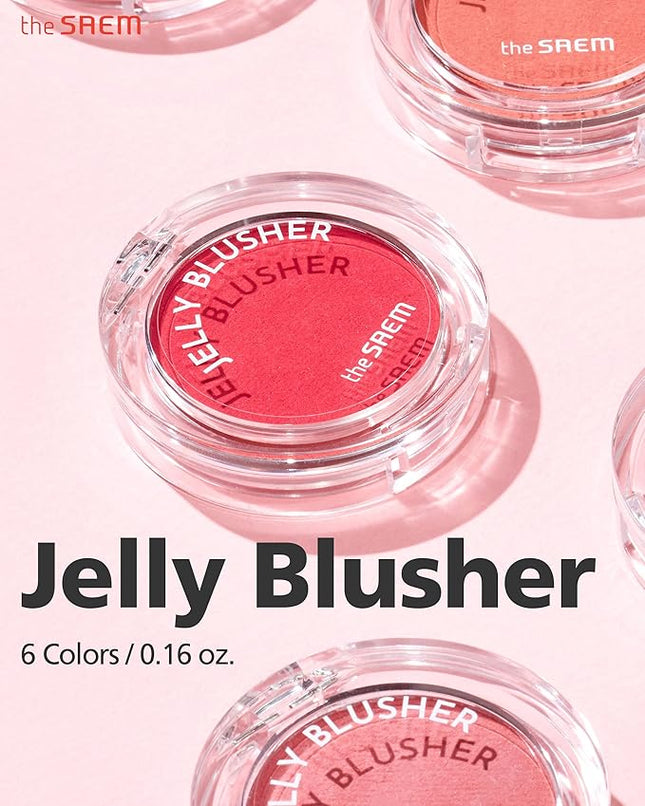 THESAEM Jelly Blusher - PP01 Milky Mauve Fresh Purple - Korean Watercolor Blush Cushion Velvet Finish - Long-Lasting Vibrant Cheek Color with Smooth Blending Formula, 0.21oz