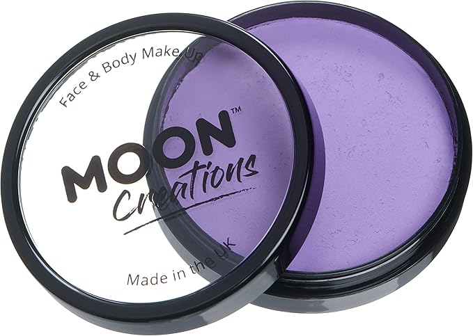 Pro Face & Body Paint Cake Pots by Moon Creations - Lilac - Professional Water Based Face Paint Makeup for Adults, Kids - 1.26oz