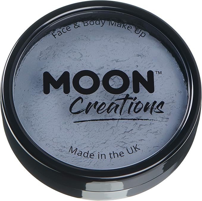 Pro Face & Body Paint Cake Pots by Moon Creations - Dark Grey - Professional Water Based Face Paint Makeup for Adults, Kids - 1.26oz