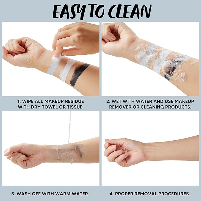 Spooktacular Creations Halloween Makeup Palette 3 Colors Skeleton Face Body Paint with Double-headed Brush for Adult Cosplay SFX Makeup Cosplay Dress Up (7 Oz, Black White Gray )