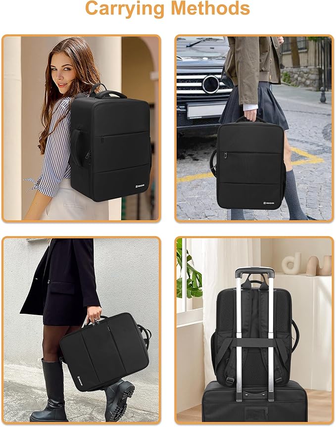 Relavel Makeup Backpack Extra Large Travel Train Case Professional Makeup Artist Kit Set Bag with 4 Clear Bags, Brush Storage Organizer Box with Dividers for Cosmetic Hair Tools Barber Supplies, Black