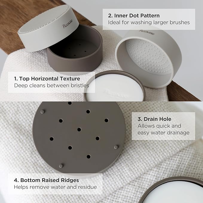 Piccasso Brush Cleaner – Makeup Brush Cleaner Cleanser Soap for Deep Cleaning, Gentle Brush Cleaner for Makeup Brushes, Professional Brush Cleaner Make Up Solid Cleanser