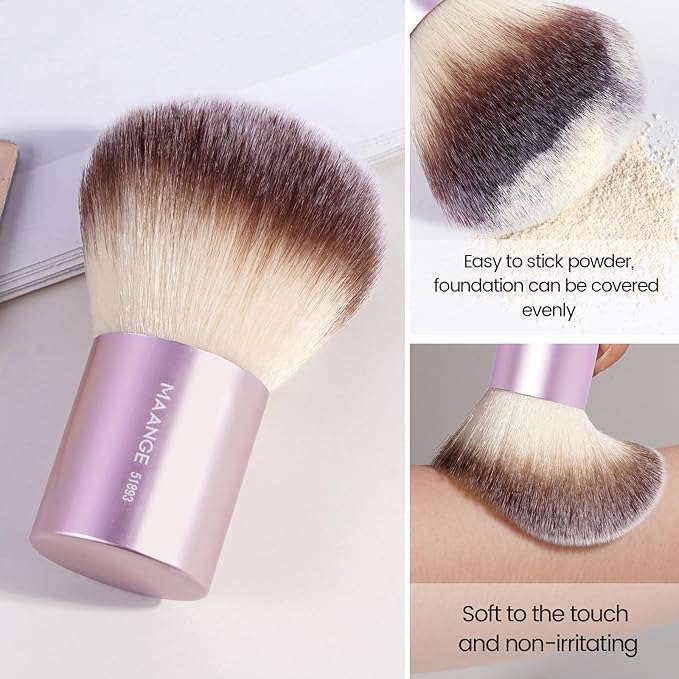 MAANGE 9 PCS Makeup Brush Set Foundation Brush Double Makeup Brushes for Blending Liquid Powder Concealer Cream Blush Buffe Contour Make up Brush Kit (Pink)