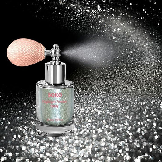 Boko Body Glitter Spray, Glitter Spray for Sparkling Body Face Hair Nail Clothes, Hair Glitter Spray Body Shimmer Powder for Highlighter Makeup Festival Party Concert Rave Accessories