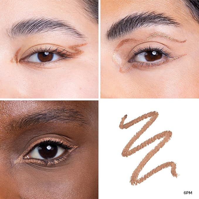 OFIR Waterproof Eye Pencil | Vegan, Cruelty-Free & Smudge-Proof | Creamy Gel Formula for Smooth Application | Long-Lasting, Full-Coverage, Precise Eyeliner Pencil (6PM - Warm Pearlescent Bronze)