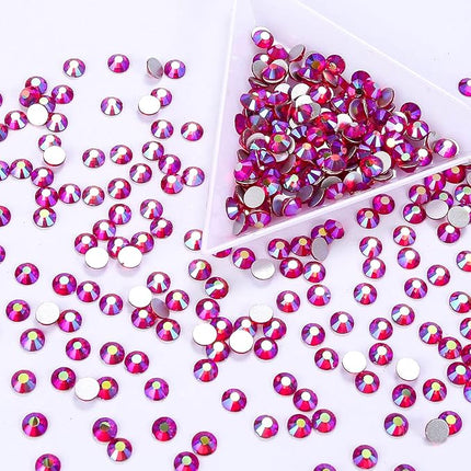 1440Pcs Red Ab Crystal Rhinestones,Glass Flatback Rhinestones Gemstones for Nail Face Makeup Art Crafts Clothes Decoration -(SS16,4.0mm,Red Ab)
