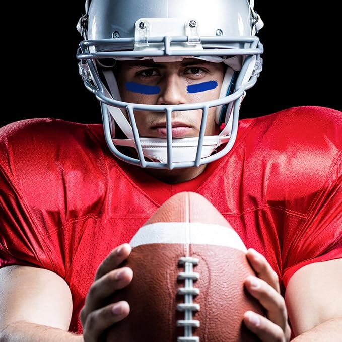 MEICOLY 3Pcs Royal Blue Black Red Face Body Paint Stick,Face Paint for Halloween SFX Devil Cosplay Makeup,Body Paint for Adults Kids,Waterproof Eye Black for Baseball/Football/Softball,Blue+Black+Red