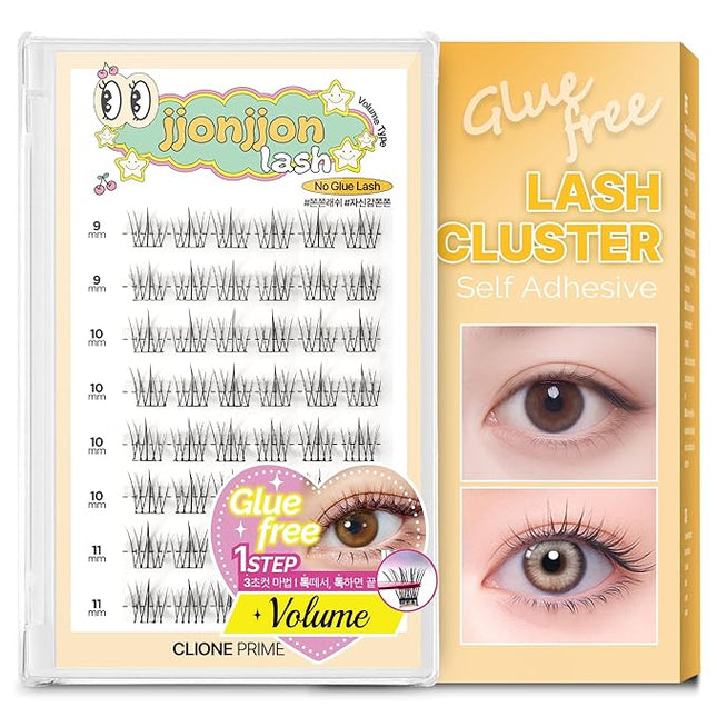 Korean Self Adhesive Lash Clusters Volume Look No Glue Press On Pre Bond Lash Clusters Fluffy Self Adhesive False Eyelashes No Glue Needed Reusable Wispy Eyelash Extensions