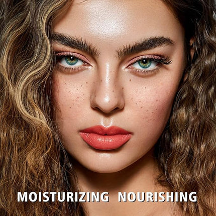 MAKI YIKA Moisture Coral Red Lipstick for Women Hydrate Lip Balm for Dry Cracked Lips Weightless Glossy Lip Color Juicy Finish,MA053 Coral Red