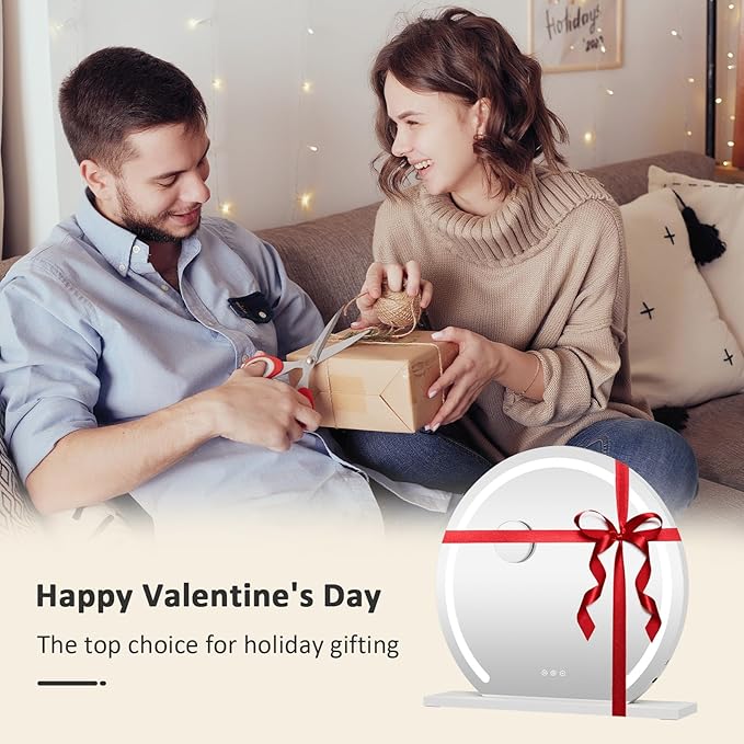 YOURLITE Vanity Mirror with Lights,23"x 24" Modern Mirror with LED Lights, 3 Colors Modes & Adjustable Brightness, Makeup Mirrors Vanity Mirror 10x Spot Mirror, USB Charging Port