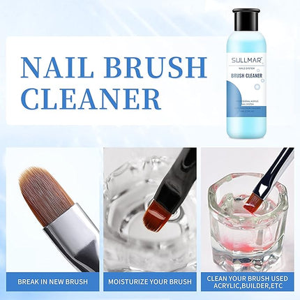 75ml/2.5fl.oz Acrylic Liquid Monomer Kit Nail Liquid Monomer Acrylic Nail Liquid Manicure Nail Art Tool Acrylic Liquid with 75ml 2.5FL.OZ Nail Brush Cleaner for Beginner