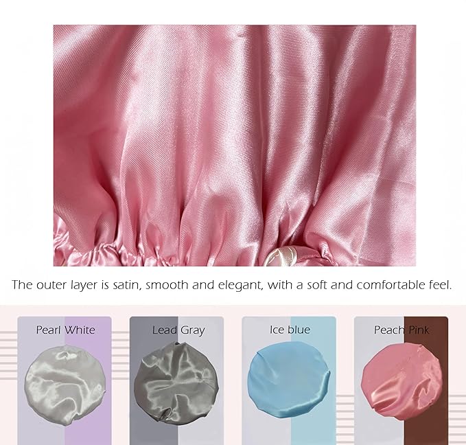 4 Pack Colorful EVA Shower Caps, Double Layered Waterproof, Reusable & Hard-Wearing, Premium Hair Preservation, Ideal for Personal Hygiene, Bathing & Spa, Everyday Hair Care Accessories