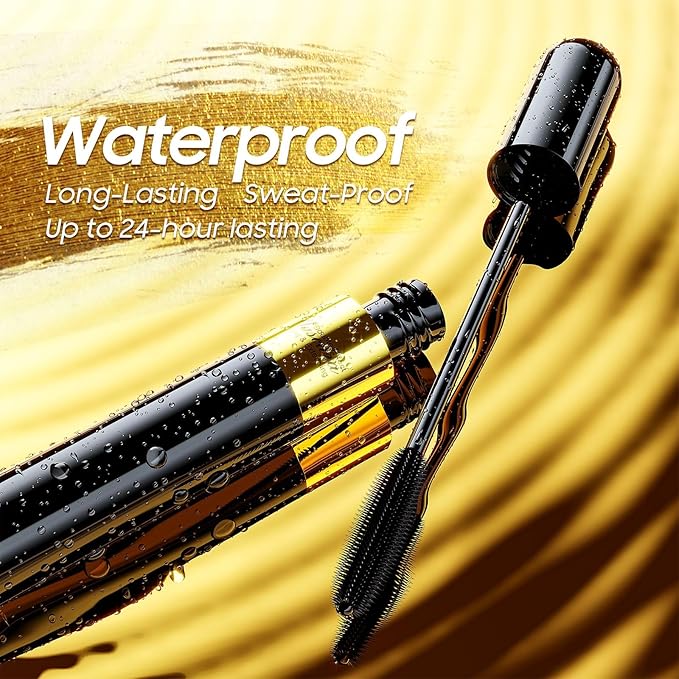 Mascara Volume and Length, Waterproof Mascara Black No Clumping 2-1 Long-Lasting & Volumizing for a Charming Curling Effect Eye Make up, Cruelty Free
