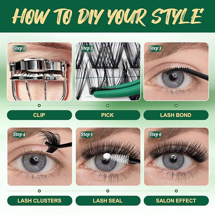 Lash Clusters,96 Pcs Cluster Lashes Y13 D Curl 12mm DIY Lash Extensions Eyelash Clusters,KEYYOU Volume Wispy Individual Lashes Soft&Comfortable Easy DIY at Home(Y13,D-12mm)