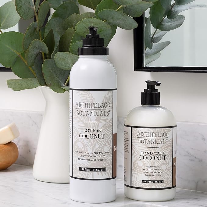 Archipelago Botanicals Coconut Moisturizer, Nourishing Coconut Body Lotion for Hydrated, Vibrant Skin, Paraben Free, Phthalate Free, 18 oz