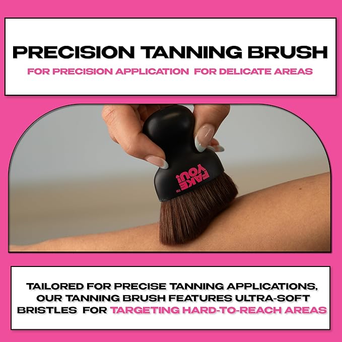 Fake You! Precision Tanning Brush - Ultra-Soft Bristles for Flawless Facial and Body Contouring