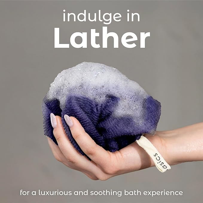 MainBasics Exfoliating Shower Towel - Japanese Nylon Bath Towel and Body Washcloth, Quick-Dry, Durable, Deep Exfoliation (Set of 3, Black Ice)