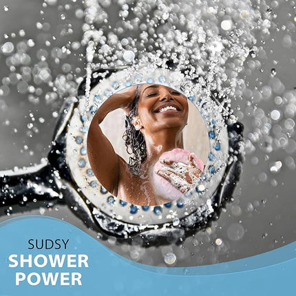 SHOWER BOUQUET Pink-Loofah Bath-Sponge XL 4-Pack // Extra Large 75g Soft Mesh Net Pink Loofa Loufa Luffa Lufa Puff Set/Exfoliating Body Scrubber for Women and Men - Exfoliate & Soothe Face & Body