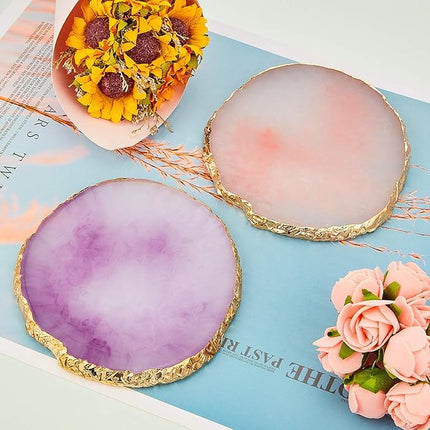 Blulu 18 Pcs Nail Art Brushes Tools,3 Pcs Resin Nail Art Palette with 15 Brushes Gold Edge Polish Mixing Palette Equipment Set for DIY Home Salon Makeup Display Board