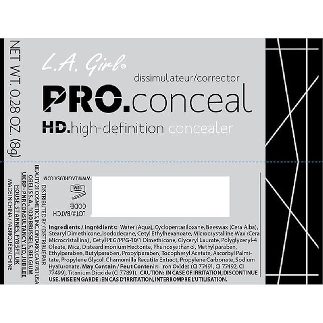 L.A. Girl Pro Conceal HD Concealer, Light Yellow Corrector, 0.28 Ounce (GC995)