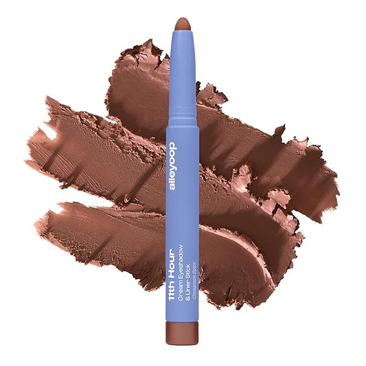 ALLEYOOP 11th Hour Waterproof Cream Eyeshadow Stick – Long-Lasting Eye Shadow Pencil & Eyeliner, Cream to Powder Stick & Highlighter – Smudge-Proof Eyeshadow Matte, Cinnamon Spice Matte