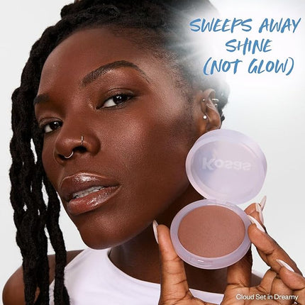 Kosas Cloud Set Face Setting Powder - Smoothing Shine Control, Soft, Sheer Translucent Makeup Finish, Portable & Long-Lasting Loose Pressed Baking Powder - Dreamy (Sheer Rich Deep)