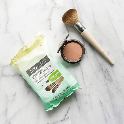 EcoTools Makeup Brush Cleansing Cloths, 25 Count - Quick & Convenient Brush Cleaner