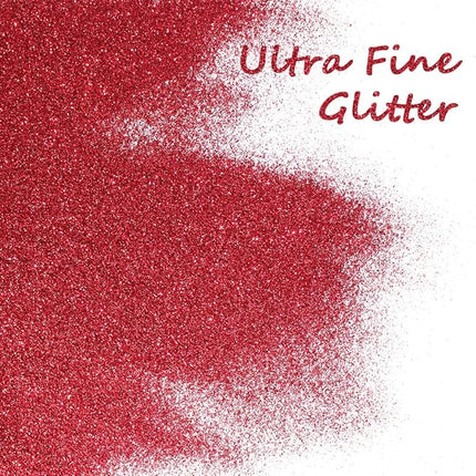 Extra Fine Holographic Cosmetic Laser Glitter Powder for Craft, Nail, Body, Eye, Hair, Face, Lip Gloss, Metallic Glitter Powder for Tumbler and Makeup (Laser Red) - 150g