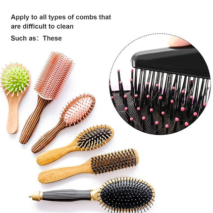 Yaomiao 2 Pcs Hair Brush Cleaner Tool 2 in 1 for Pick Cleaning & Detangling Combs Nylon Brushes, Mini Brush Cleaning Tool for Women and Men, Beauty and Hair Care Home Salon Travel Essentials