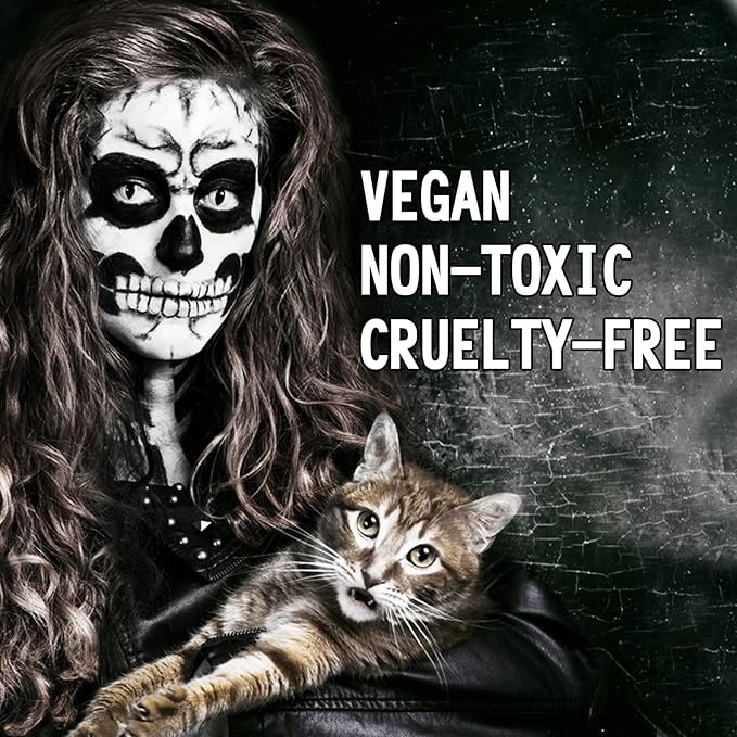 MEICOLY Black Face and Body Paint, 30g/1.05oz Water-Based Washable Full Body Paint for Adults and Kids, Pro SFX Makeup for Clown, Joker, Zombie, Vampire, Skeleton, Cosplay, Halloween