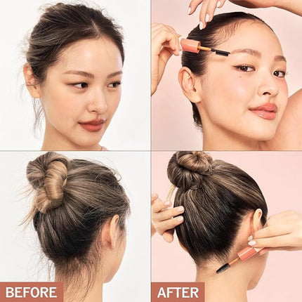 Hard Fix Hair Mascara – Strong Hold, Taming wand, Slick Back Stick with Dual-Brush Design for Precision Styling, Non-Greasy All-Day Fix, Easy-Wash Formula