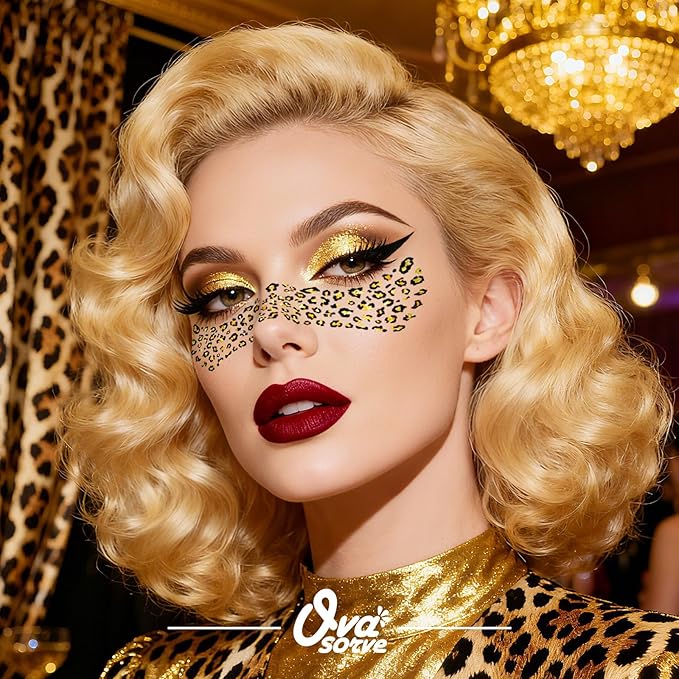 Cheetah Freckles Face Tattoo - Wild Spot & Savage Glamour Temporary Tattoos | Waterproof Leopard Print Fake Freckles for Music Festival, Halloween Costume, Party Makeup (8 Sheets)