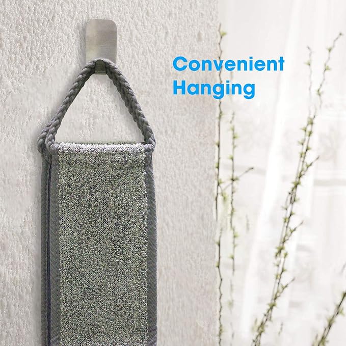 Loofah Back Scrubber, 50 Inch Extra Long Natural Flax Exfoliating Back Scrubber for Shower for Men Women, Deep Clean & Invigorate Your Skin