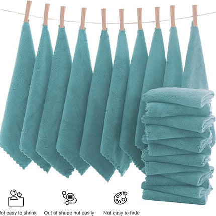 MOONQUEEN Ultra Soft Premium Washcloths Set - 12 x 12 inches - 72 Pack - Quick Drying - Highly Absorbent Coral Velvet Bathroom Wash Clothes (Teal)