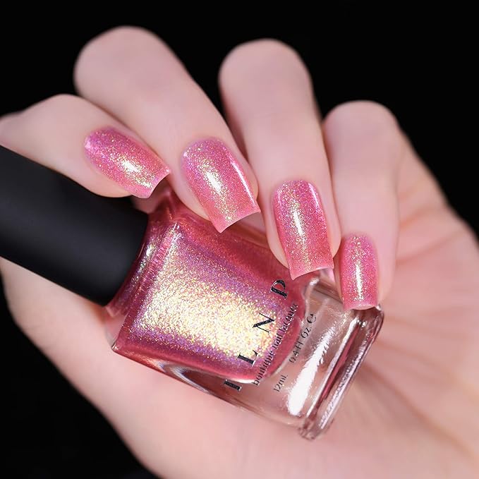 ILNP Pink Flamingo - Iridescent Hot Pink Holographic Jelly Nail Polish
