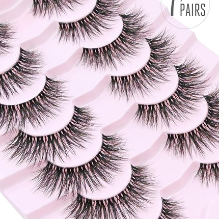 Onlyall Wispy Lashes Natural Flared False Eyelashes Fake Lashes WD-8