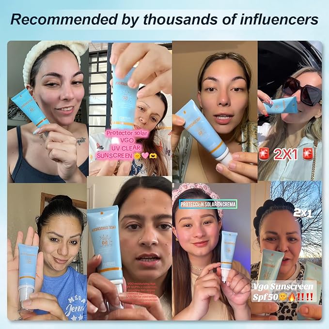 VGO Mineral Sunscreen for Face, Reef Safe Sunscreen, Oil-Free Face Moisturizer with SPF 50, Broad-Spectrum UVA/UVB Protection, Lightweight, Non-Comedogenic, Travel Size (1 pack)