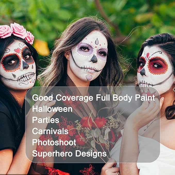 MEICOLY Cream Moonlight White Face Body Paint,2.37Oz Large Tube Water Based Full Body Paint for Adults and Kids,Professional Face Paint for Halloween Stage SFX Special Effects Cosplay Makeup