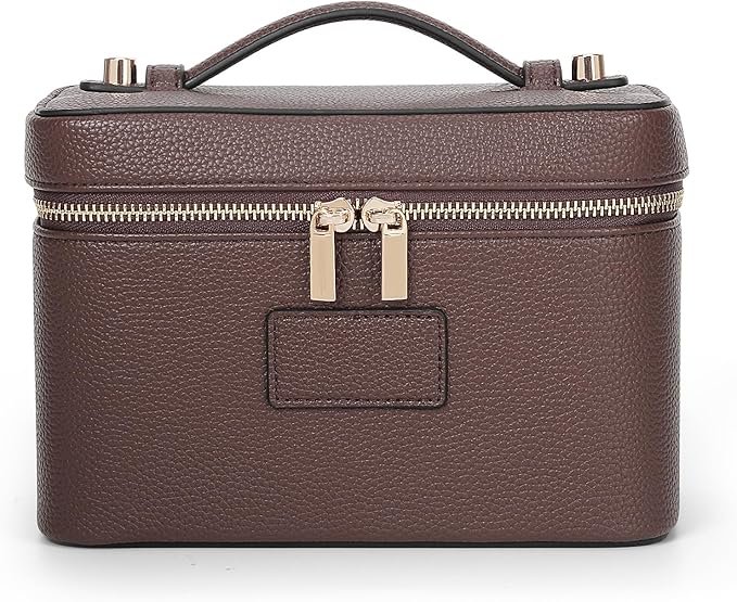 Makeup Bag Vanity Case for Women Leather Cosmetic Bag Travel Toiletry Bags Portable Makeup Organizer Case