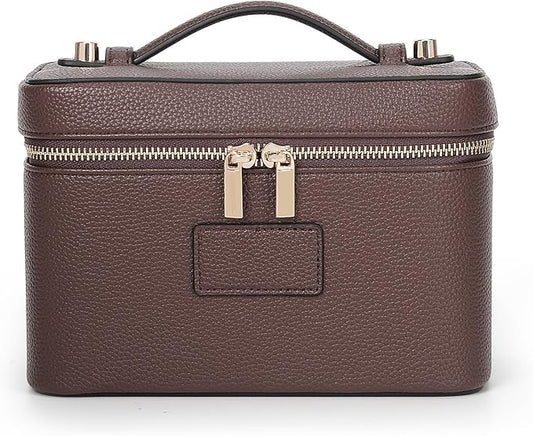 Makeup Bag Vanity Case for Women Leather Cosmetic Bag Travel Toiletry Bags Portable Makeup Organizer Case