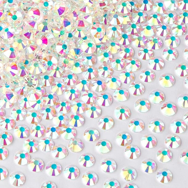 1440Pcs Transparent AB Crystal Rhinestones,Glass Flatback Rhinestones Gemstones for Nail Face Makeup Art Crafts Clothes Decoration -(SS20,4.8mm,Transparent AB)