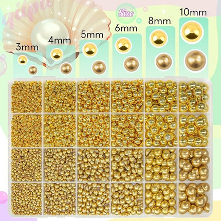 qiipii 2 Styles Gold Flatback Pearls w B7000 Glue for Bedazzling Crafting 3mm-10mm Half Round Gems Beads Stones Bedazzler Kit for Nails Face Eyes Makeup Tumblers Bottles DIY Crafts Scrapbooking Shoes