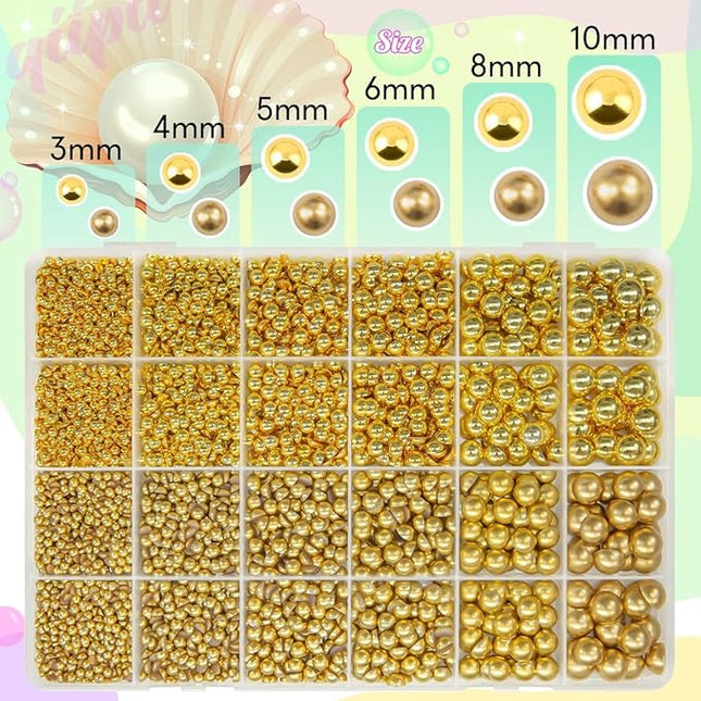 qiipii 2 Styles Gold Flatback Pearls w B7000 Glue for Bedazzling Crafting 3mm-10mm Half Round Gems Beads Stones Bedazzler Kit for Nails Face Eyes Makeup Tumblers Bottles DIY Crafts Scrapbooking Shoes