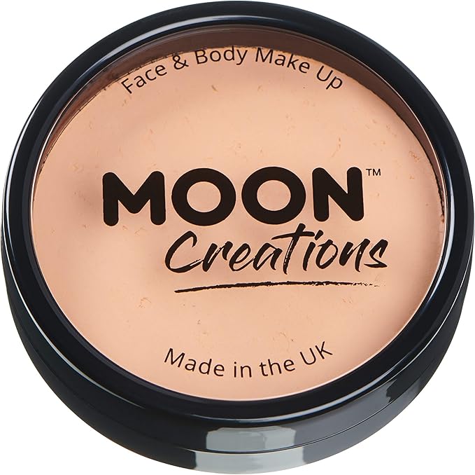 Pro Face & Body Paint Cake Pots by Moon Creations - Peach - Professional Water Based Face Paint Makeup for Adults, Kids - 1.26oz