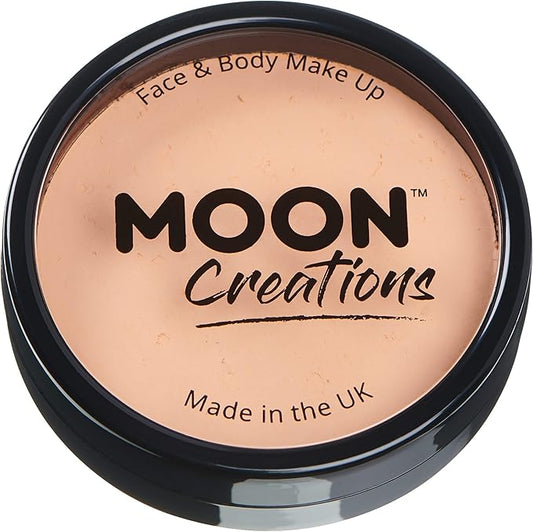 Pro Face & Body Paint Cake Pots by Moon Creations - Peach - Professional Water Based Face Paint Makeup for Adults, Kids - 1.26oz