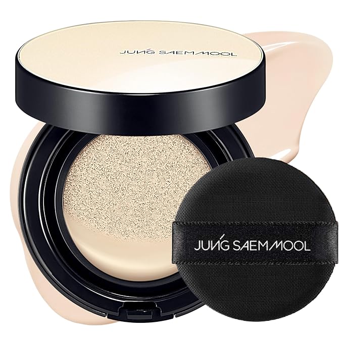 JUNG SAEM MOOL Essential Skin Nuder Cushion 13N Fair 0.49 Fl Oz, No Refill, Natural Radiant Finish Cushion Foundation with Buildable Coverage, Lightweight Texture, Korean Foundation Makeup