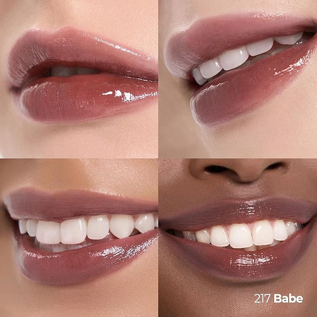 Laka 24HR Bonding Glow Lipstick, 3.7g/0.13oz., Long Lasting High-Shine Lipstick with Rich Color & Glassy Finish (#217 Babe)