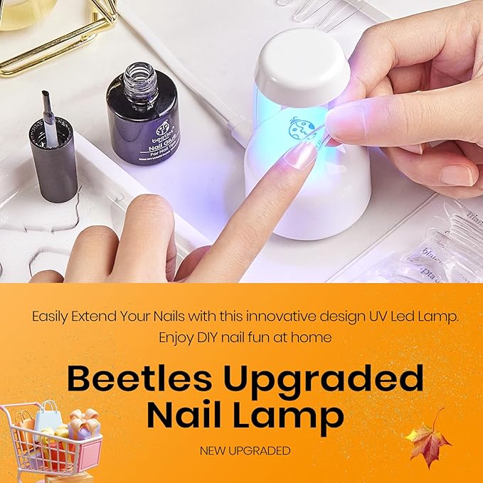 Beetles Mini Uv Light for Gel Nails Flash Curing Innovative with Smart Sensor for Easy and Fast Extension System, Portable Manicure Uv Led Light for Gel Nail Polish Diy