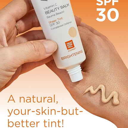Andalou Naturals Vitamin C BB Beauty Balm Sheer Tint SPF 30 - 2-in-1 BB Cream & Mineral Sunscreen for Face - With Non-Nano Zinc Oxide Skin Protection - 2 fl oz